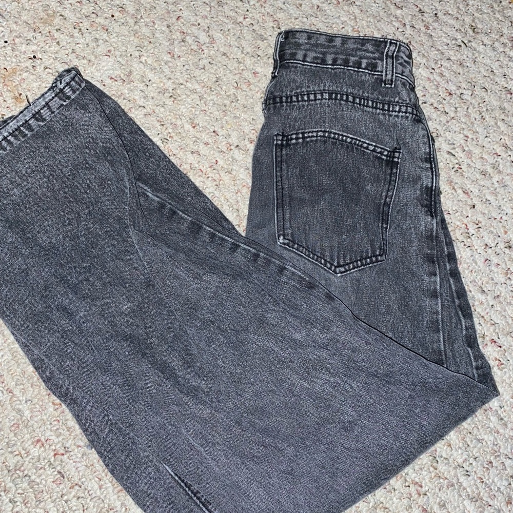 dark wash high rise mom jeans